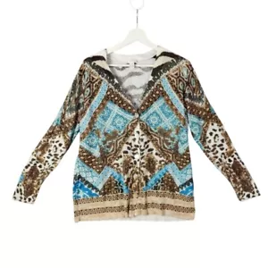 Chicos cardigan maglione stampa azteca bottoni davanti manica lunga donna taglia 3 US XL - Foto 1 di 8