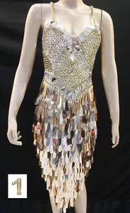 Da NeeNa M1027 Great Salsa Latin Samba Drag Queen Pageant Dance Dress XS-XL - Picture 1 of 10