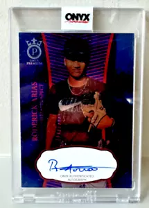 🏆RODERICK ARIAS 2021 ONYX VINTAGE PREMIUM BASEBALL ON CARD Blue Ink AUTO #1/50 - Picture 1 of 2