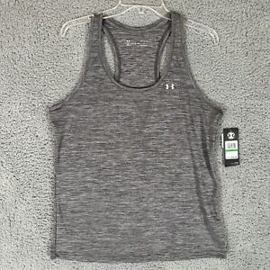Under Armour Tank Top Womens Large L Gray Racerback Athletic Workout Polyester