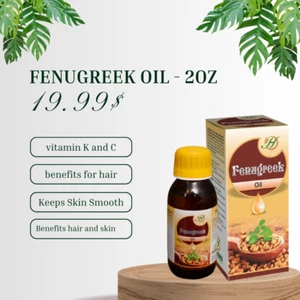 HERBOGANIC Fenugreek Oil - 100% Pure and Natural for Hair and Skin, Cold Pressed - Picture 1 of 4