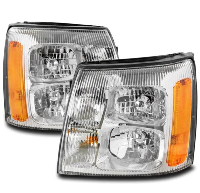 PARA 03-06 CADILLAC ESCALADE/ESV/EXT [MODELO OCULTO] FAROS FAROS LÁMPARA CROMADA Foto 1 de 4