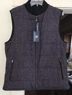 Chaleco de lana reversible Hart Schaffner Marx tweed imitación gamuza para hombre mediano nuevo con etiquetas $295 Foto 1 de 4