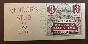 Ohio State Revenue, całość podatku od sprzedaży 3 centy, kolumbijski banknot Co. #DGIF-1337