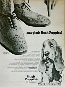 PUBLICITÉ DE PRESSE 1968 HUSH PUPPIES CHAUSSURES - Basset HOUND - Picture 1 of 1