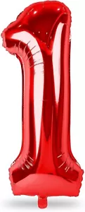 OFFERTA!!! PALLONCINO 36" JUMBO ROSSO NUMERO 1 - 1° festa primo compleanno - Lucido! BAMBINO - Foto 1 di 1