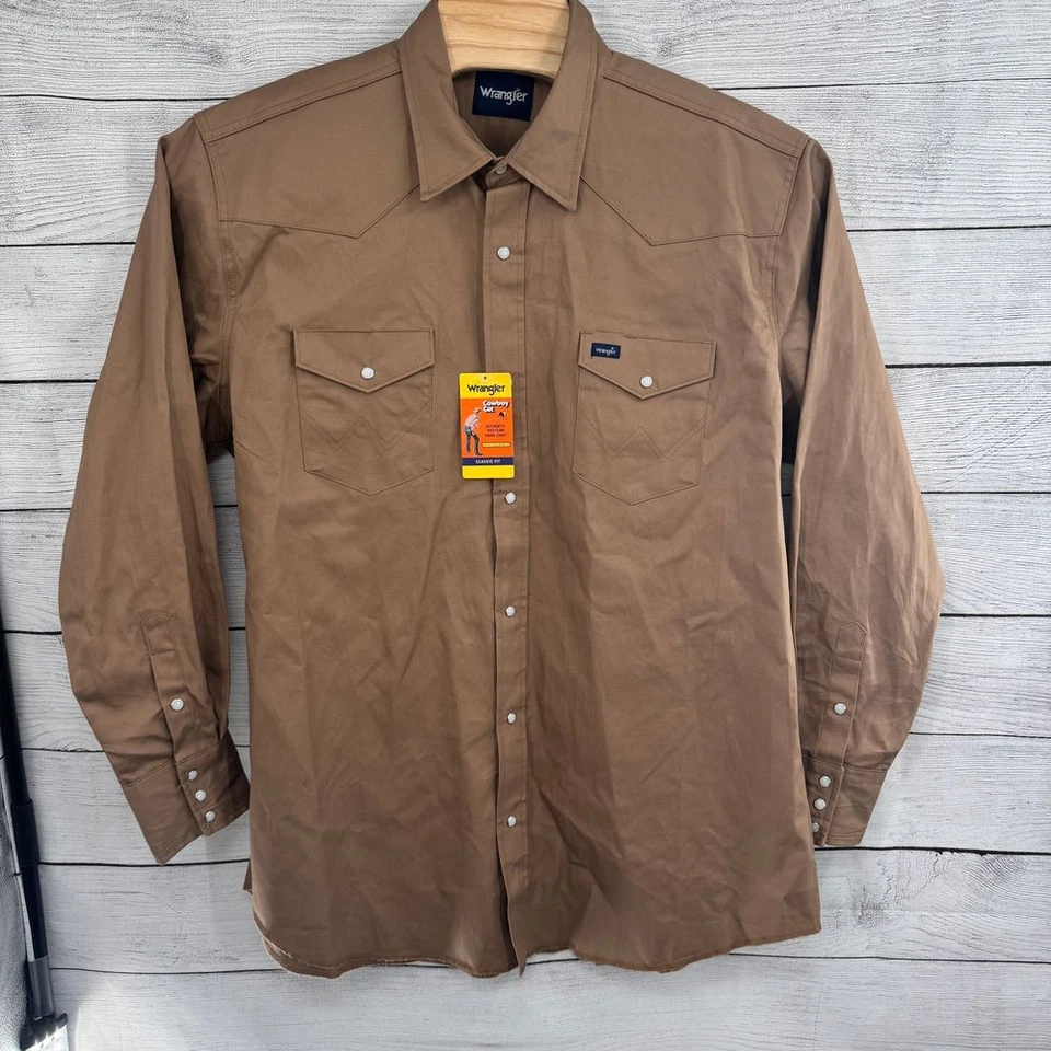 Wrangler Cowboy Cut Authentic Western Work Shirt 2XLT Classic Fit Heavy Duty - Image 1 of 4