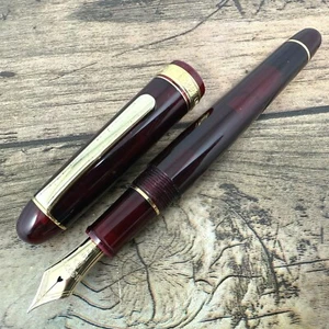 PLATIN #3776 FederM 14K-585 Bordeaux Transparent FÜLLFEDERHALTER VINTAGE JAPAN A380 - Bild 1 von 11