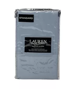 RALPH LAUREN 2 federe standard cotone Dunham raso nebbia blu - Foto 1 di 4
