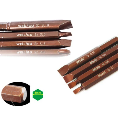 Bits For Screwdriver Impact Wrench Slotted Screw Drive Set 56810mm Magnetic 8mm - Image 1 of 4