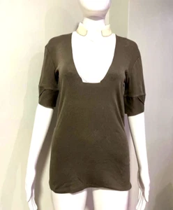 BRUNELLO KÜCHEN STRICK ZWEIFARBIG TOP TAUPE M - Bild 1 von 12