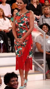 DOLCE GABBANA RED FLORAL DRESS Fringe Flowers Midi Silk Long UK 6 IT 38 1650£ - Picture 1 of 22