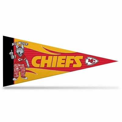 Kansas City Chiefs NFL Mascota Mini Banderín 9"x4", Nuevo, Fieltro, Hecho en EE. UU.  Foto 1 de 4