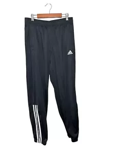 Pantalones de chándal Adidas Climalite de poliéster negros 3 rayas para hombre medianos - Imagen 1 de 6