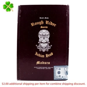 Caja de cigarros de madera vacía Rough Rider Toro Maduro 6,5" x 4,5" x 4,5" - Imagen 1 de 12