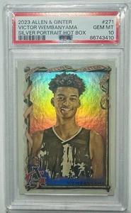 2023 Allen & Ginter Victor Wembanyama Silver Portrait Hot Box Rookie PSA 10 RC  - Picture 1 of 3