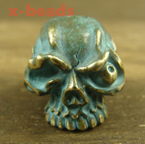 Brass Patination " Skull " Paracord Bead Lanyard Beads for EDC gear XLB479B