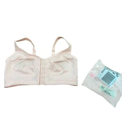 Comfort Choice Pink Breath Front Close Wireless Bra Woman Within Sz 38D NIP - Image 1 of 4