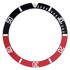 BEZEL INSERT FOR 44MM CASE OF ALPHA SUBMARINER DIVER AUTOMATIC RED/BLACK TOP QLY