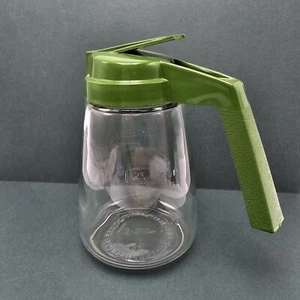 Federal Housewares Glass Syrup Pitcher Dispenser Green Vintage - Picture 1 of 6