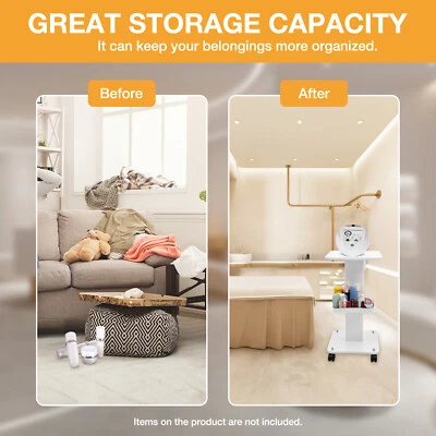 Carro organizador de almacenamiento móvil con ruedas soporte salón de belleza de 3 niveles Foto 1 de 4