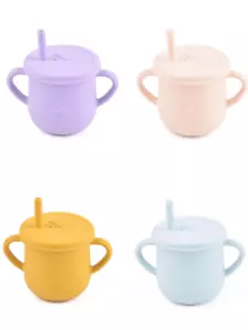 Food Grade Silicone Kids Cup with Lid & Straw - Picture 1 of 7