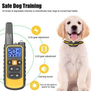 Collare addestramento cani telecomando ricaricabile shock PET impermeabile addestratore 3000FT V9H8 - Foto 1 di 14