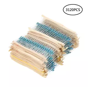 3120pcs 1/4W 1% 1 ohm to 10M ohm 156 Values Metal Film Resistors Assortment Kit - Picture 1 of 3