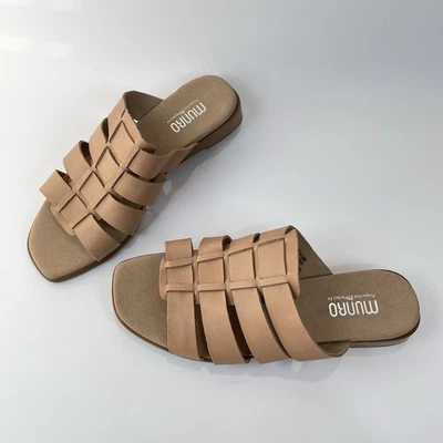 Munro Carrera Women's Woven Boho Slides Comfy Strappy Tan Huarache Sandals 8.5 W - Image 1 of 4