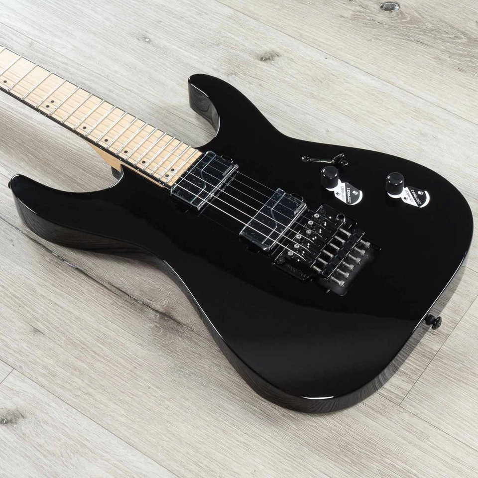 Guitarra de arce ESP LTD Deluxe M-1000, pastillas modernas Fishman Fluence, negro brillante Foto 1 de 4