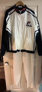 Vintage 90s FILA Full Track Suit 2 Piece XXL Jacket XL Pants - Windbreaker - Picture 1 of 10