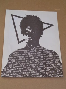 Richard Hell & Voidoids 1978 US Artemis Club Flyer - Picture 1 of 1