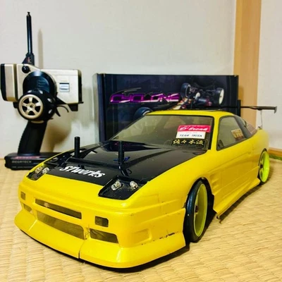 HPI Racing RC Drift Car Bone Chassis Yellow 180SX Style Remote Control Model - Image 1 of 4