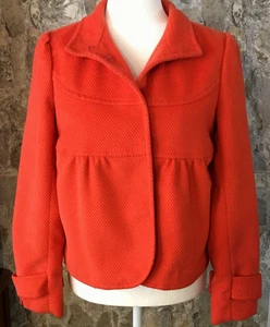 WOMENS ORANGE SHORT CASUAL JACKET SIZE SMALL BY TULLE EXCELLENT CONDITION - Picture 1 of 7