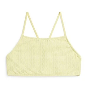 Polo Ralph Lauren Big Girls Stretch Jacquard One-Piece Swimsuit Top Only Yellow - Picture 1 of 2
