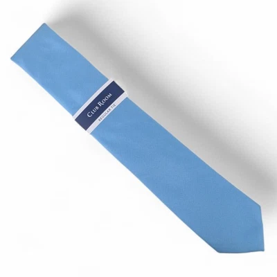 Corbata clásica con textura lisa de haya Club Room para hombre 3,25" aguamarina Foto 1 de 4