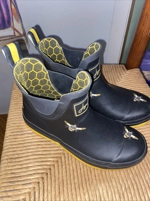 Botas de lluvia Joules Wellibob para mujer, talla 6 (US) 4 (UK) 37 (EU) negro amarillo abeja Foto 1 de 4