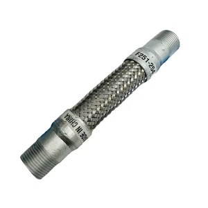 MANGUERA TRENZADA DE ACERO INOXIDABLE CON PEZONES ROSCADOS 7" X 3/4" F251-254 - Imagen 1 de 2