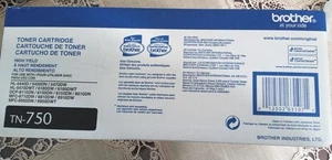 Oryginalny czarny toner Brother TN750 WYSOKA WYDAJNOŚĆ - NOWY ZAPIECZĘTOWANY - Zdjęcie 1 z 5