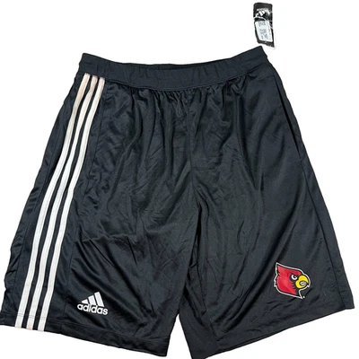 Adidas Mens Large Black Louisville Cardinals Basketball Training Shorts NWT - Image 1 of 4
