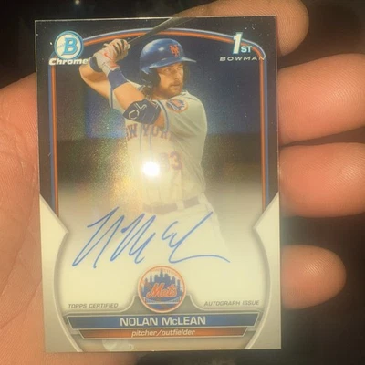 2023 Bowman Chrome Nolan McLean 1st Auto Mets! - Image 1 of 4