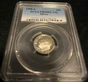 1998-S Silver Roosevelt Dime PR69DCAM - Picture 1 of 2