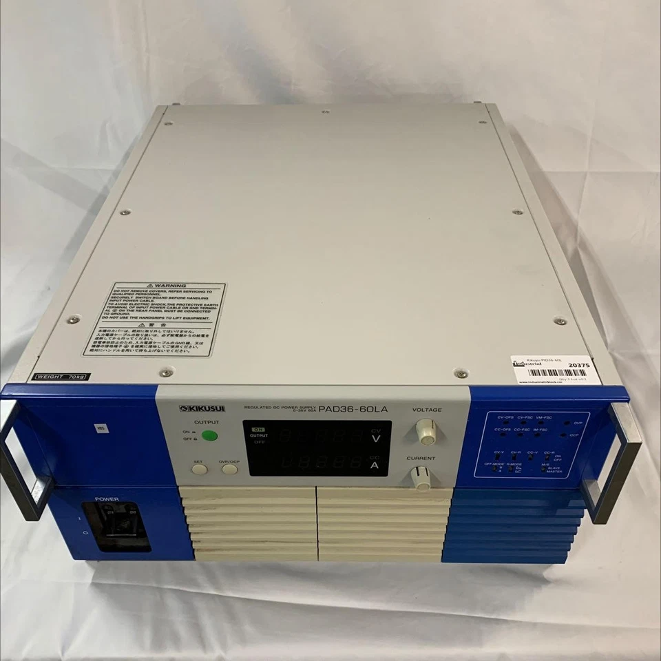 Kikusui PAD36-60LA Power Supply, In 200VAC, Out 0-36VDC 60A 4.3 kVA  - Image 1 of 4
