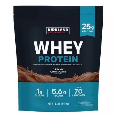 Kirkland Signature Whey Protein, chocolate cremoso, 5,4 libras Foto 1 de 2