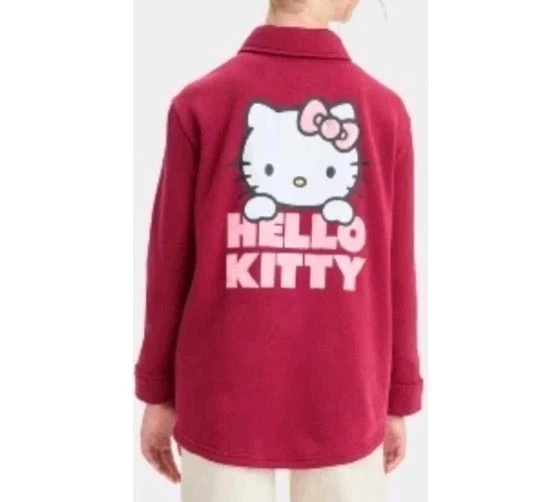 Camisa Chaqueta Hello Kitty by Sanrio Cuello Manga Larga Niñas Talla XL Plus Foto 1 de 4