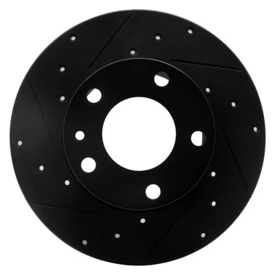 For BMW 530i 76 eLINE Drilled & Slotted 1-Piece Front Driver Side Brake Rotor Foto 1 de 4