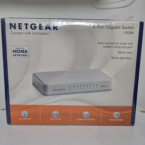NetGear Gigabit Ethernet 10/100/1000 Mbps 8 port Switch 200 Series (GS208) - Picture 1 of 18