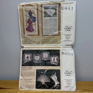 Creative Circle Christmas Cross Stitch Kits Glorious Angels Lace Ornaments Lot 2 - Picture 1 of 5