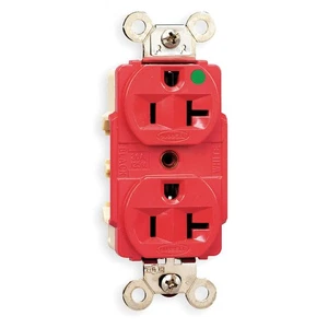 HUBBELL HBL8300RED Receptacle,Red,20 A,2P3W,Back; Side,1PK 5Z824 - Picture 1 of 1