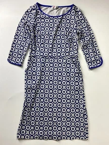 Boden Jessie Jersey Tageskleid Gr. 6 blau Blumenmuster 3/4 Arm dehnbar Baumwolle - Bild 1 von 11